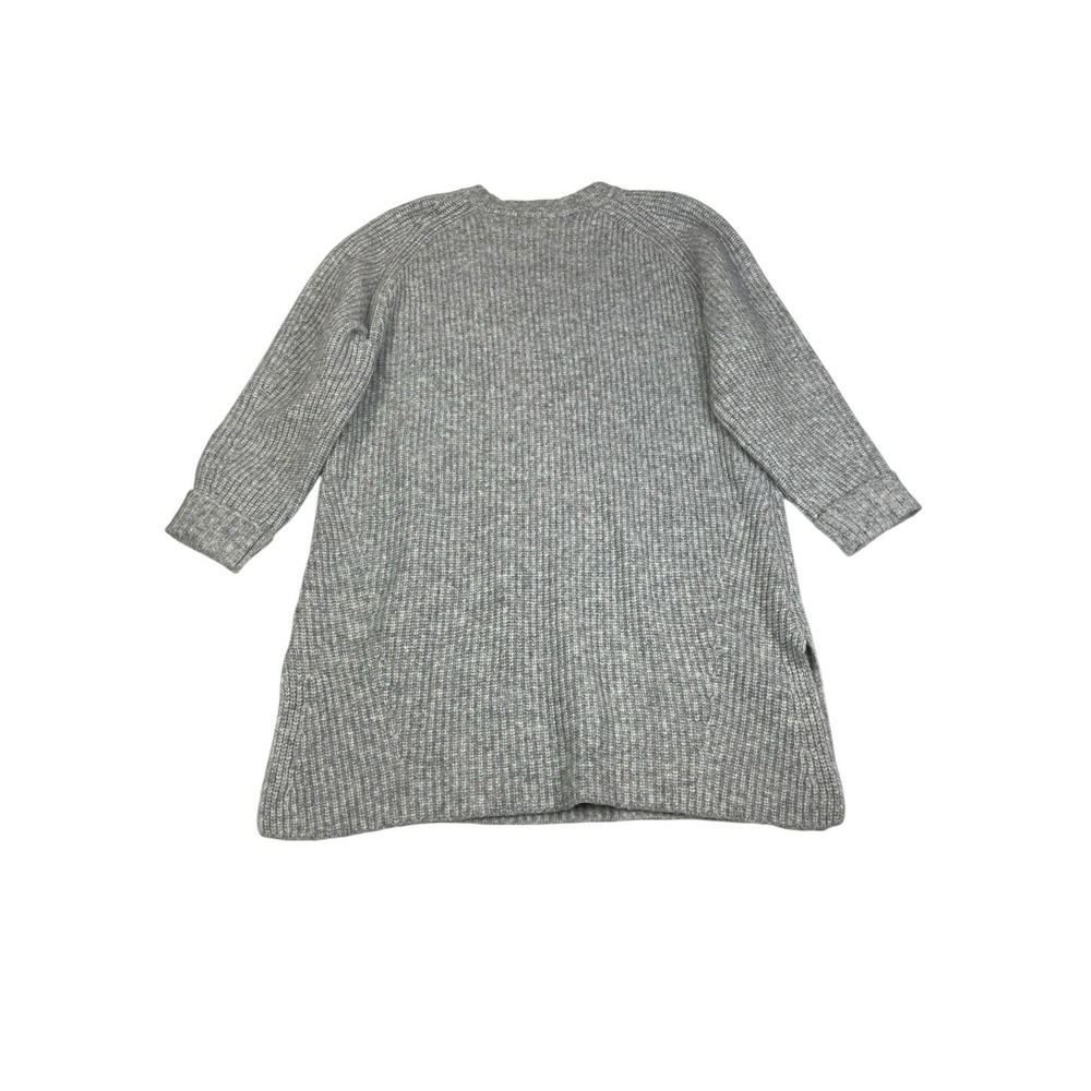 H&M Women's Gray Ribbed Knit Sweater Dress Size M Long Sleeve Pullover Cozy - Picture 2 of 9